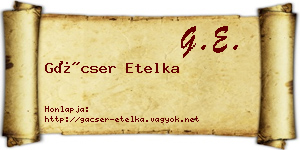 Gácser Etelka névjegykártya
